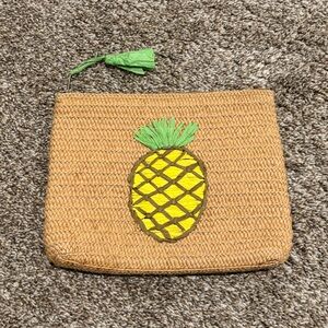 Mud Pie Straw Clutch with Pineapple Accent